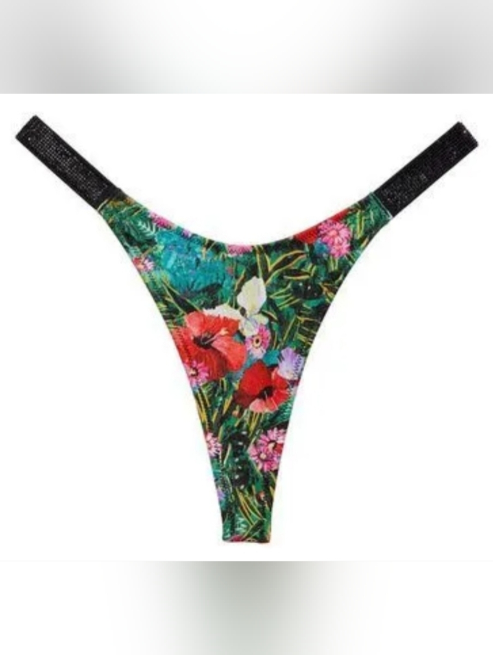 XL VS Swim Shine Strap Thong Bikini Bottom Tropical Island Getaway